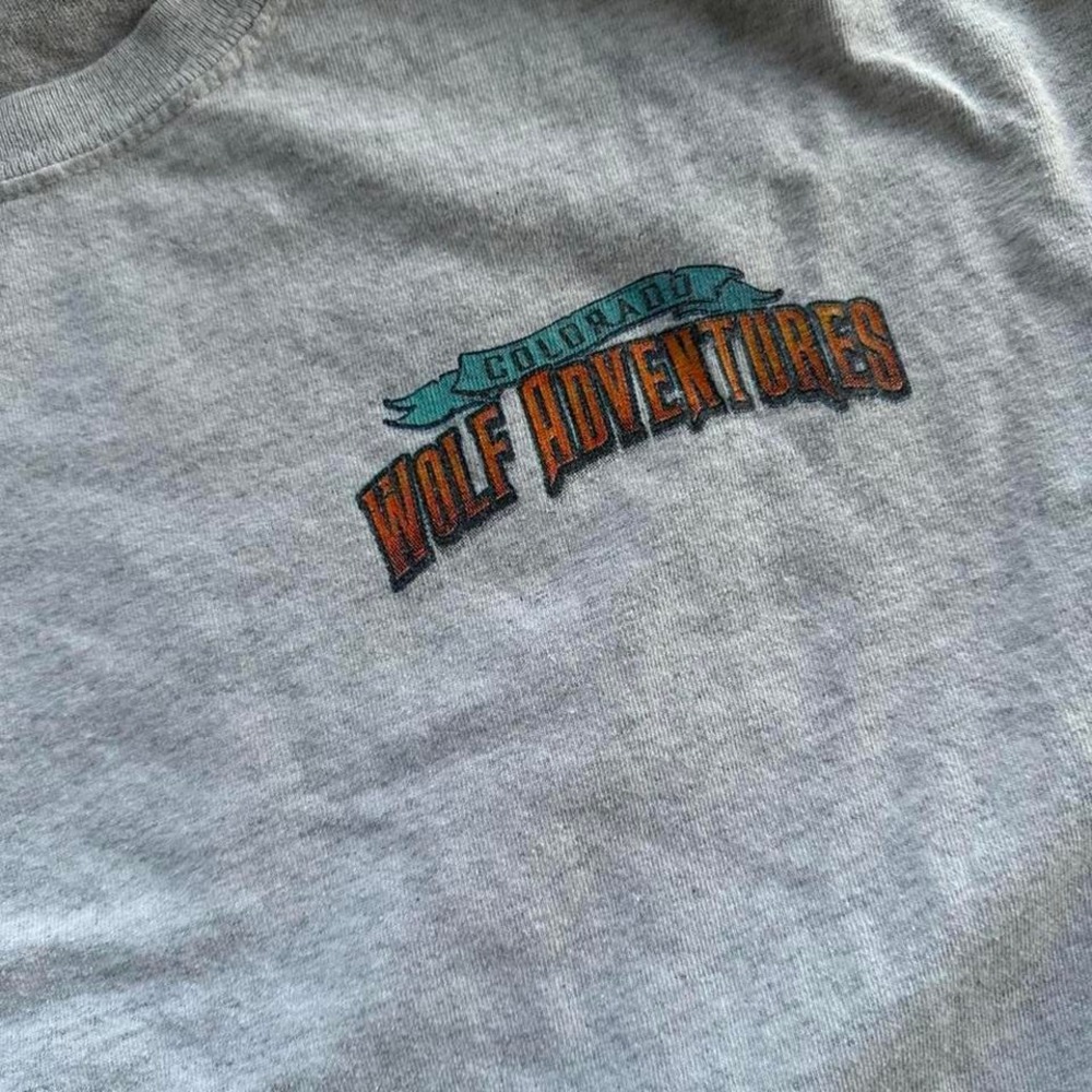 Gildan Colorado Wolf Adventures Graphic T-Shirt Gray Mens Medium - Picture 3 of 5